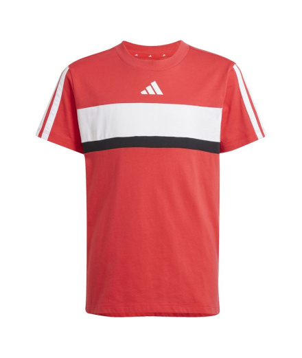 Camiseta Infantil adidas 3-Stripes Tib Rubi/Branco