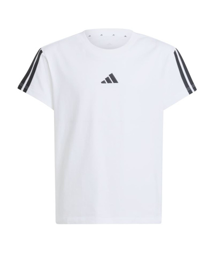 T-shirt adidas Jg 3 bandes 160 Fille Blanc/Noir