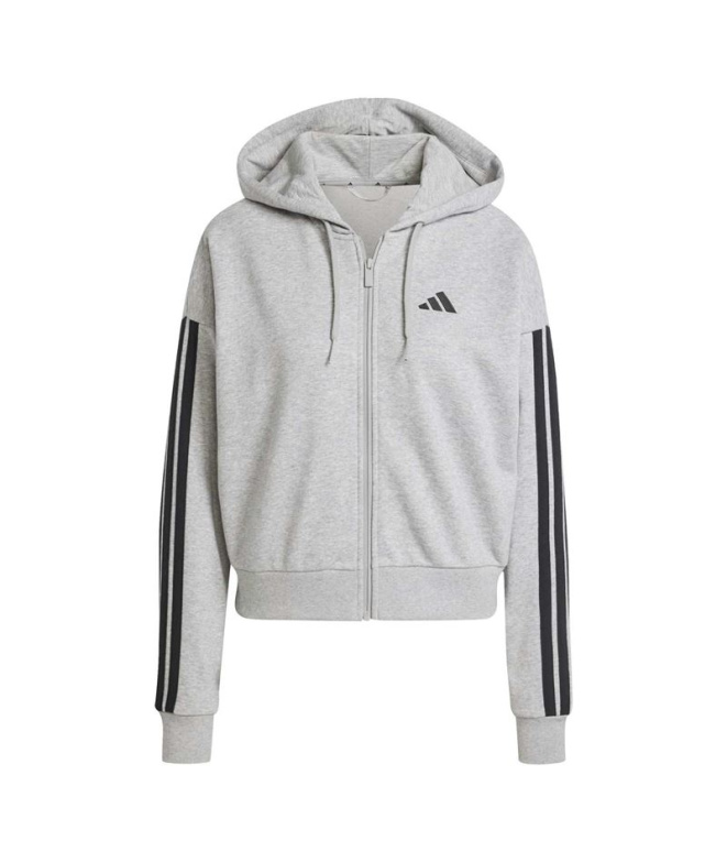 Femme adidas 3- Sweat French Terry Fz HD Gris/Noir