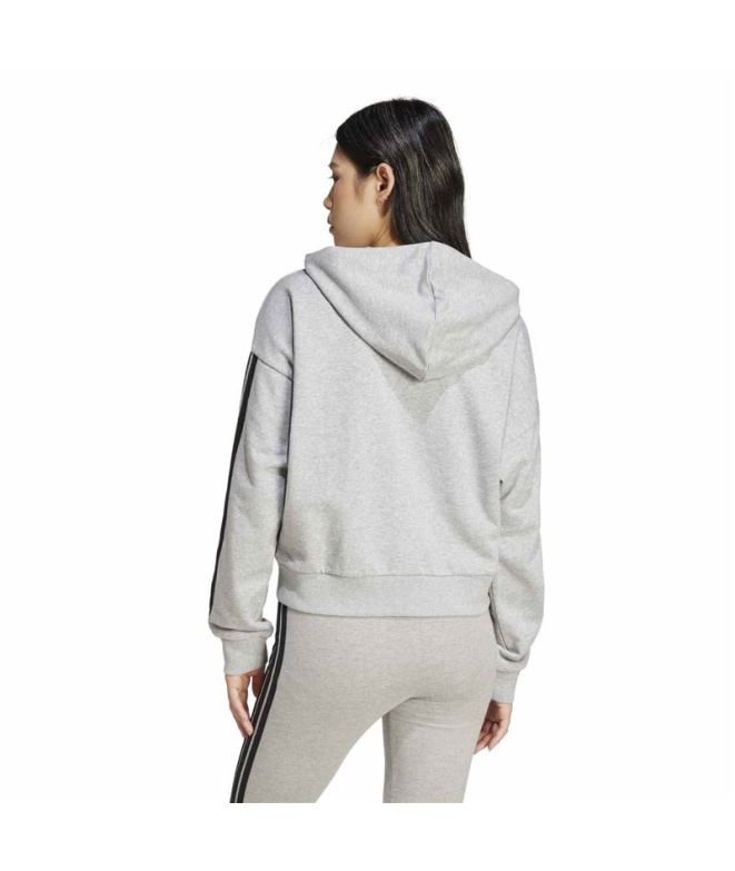 Femme adidas 3- Sweat French Terry Fz HD Gris/Noir