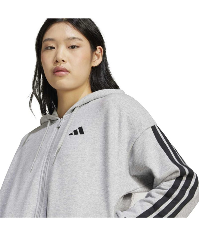 Femme adidas 3- Sweat French Terry Fz HD Gris/Noir