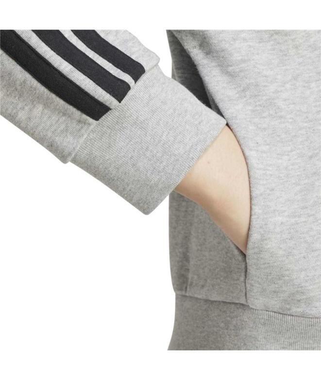 Femme adidas 3- Sweat French Terry Fz HD Gris/Noir