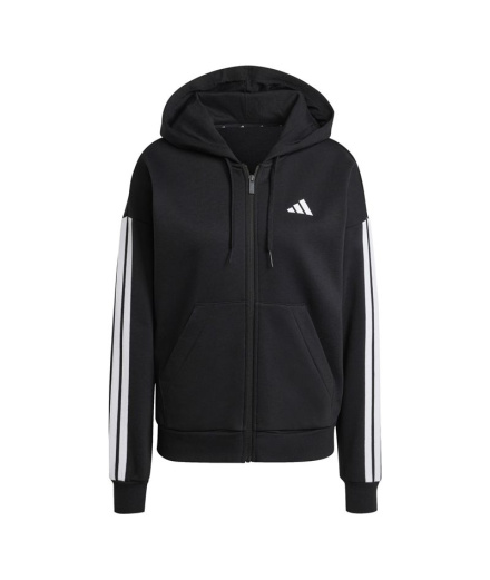 Casaco adidas 3-Stripes FL FZ HD Mulher Preta/Branca
