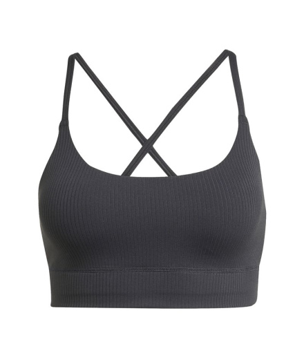 Sutiã esportivo Fitness Mulher adidas Me Rib Ls, preto.