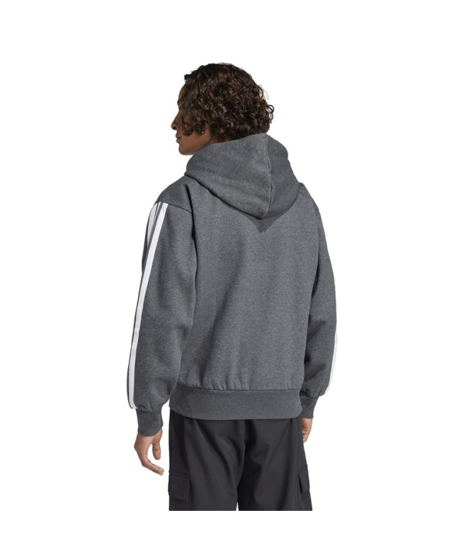 Homme adidas 3-Stripes FL FZ HD, gris Sweat /noir