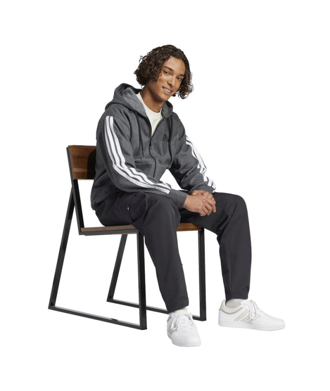 Homme adidas 3-Stripes FL FZ HD, gris Sweat /noir