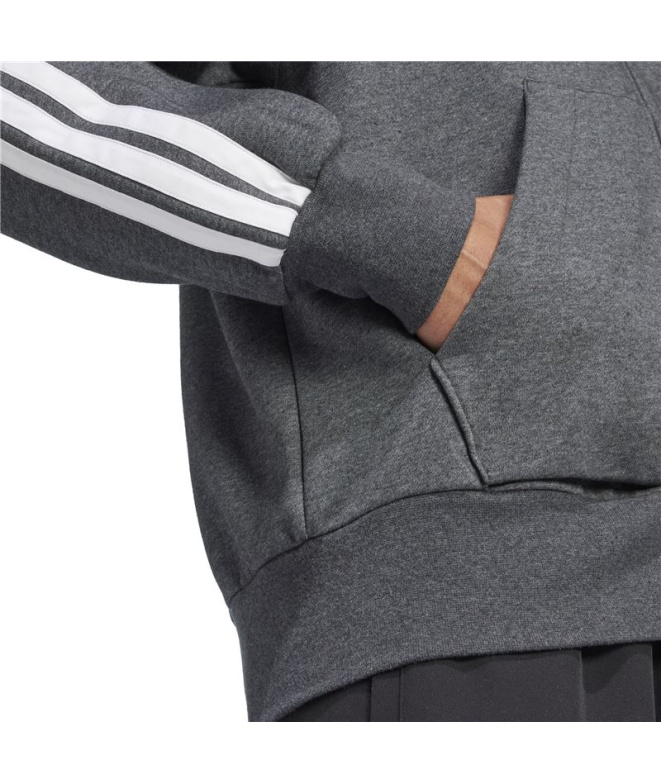 Homme adidas 3-Stripes FL FZ HD, gris Sweat /noir