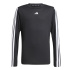 Camisa Infantil adidas Tr-Es 3 Stripes Fitness , manga longa, preta/branca