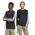 Camisa Infantil adidas Tr-Es 3 Stripes Fitness , manga longa, preta/branca