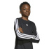 Camisa Infantil adidas Tr-Es 3 Stripes Fitness , manga longa, preta/branca