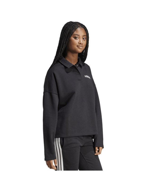 Moletom Mulher adidas Lin FL Polo preto/branco