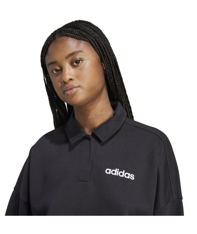 Moletom Mulher adidas Lin FL Polo preto/branco