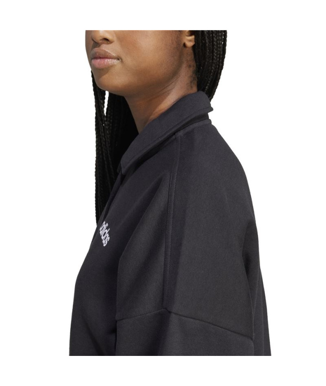 Moletom Mulher adidas Lin FL Polo preto/branco