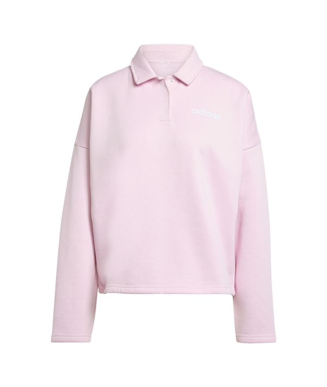 Moletom Mulher adidas Linear FL rosa/branco