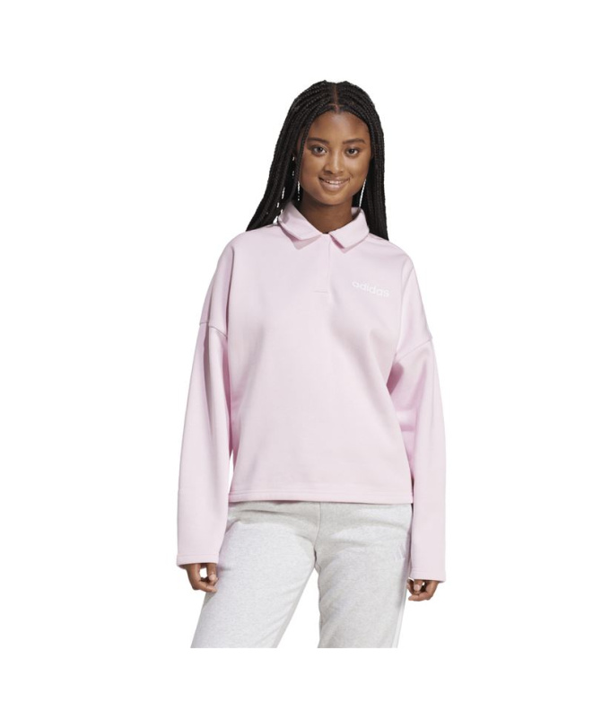 Moletom Mulher adidas Linear FL rosa/branco