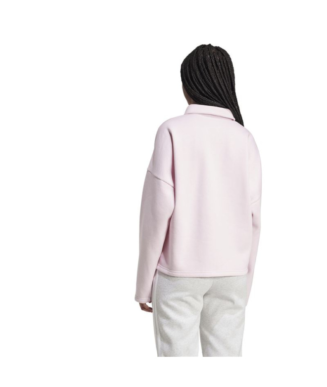 Moletom Mulher adidas Linear FL rosa/branco