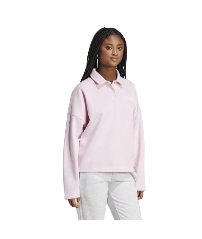 Sweat adidas Linear FL Femme rose et blanc