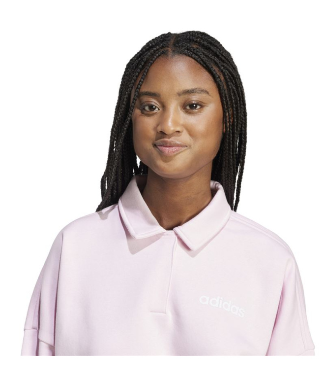 Moletom Mulher adidas Linear FL rosa/branco