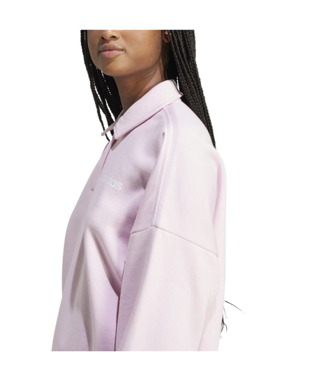 Moletom Mulher adidas Linear FL rosa/branco