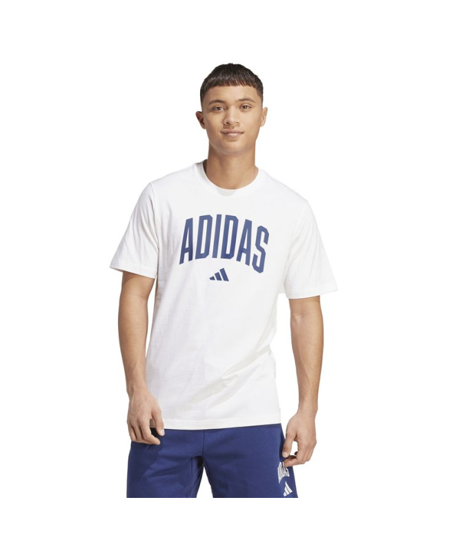 Camiseta branca Homem adidas Collegiate