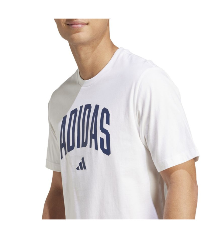 Camiseta branca Homem adidas Collegiate