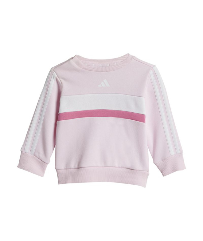 Set Conjunto 3-Stripes Tib Fl Infantil Rosa /...