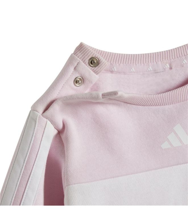 Set Conjunto 3-Stripes Tib Fl Infantil Rosa /...