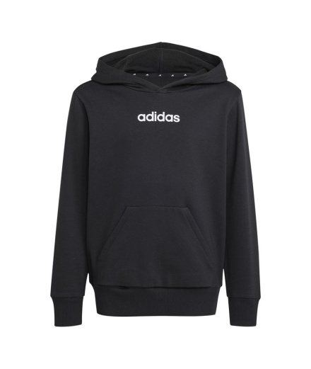 Sudadera adidas Lin Fl Hd Infantil Negro / Blanco