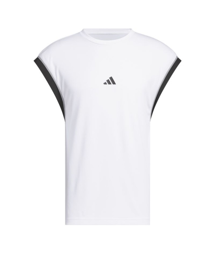 Camiseta Basquetebol Homem adidas Bos branca/preta