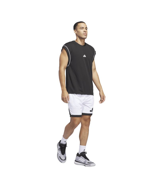Calça Basquetebol Homem adidas Bos branca/preta