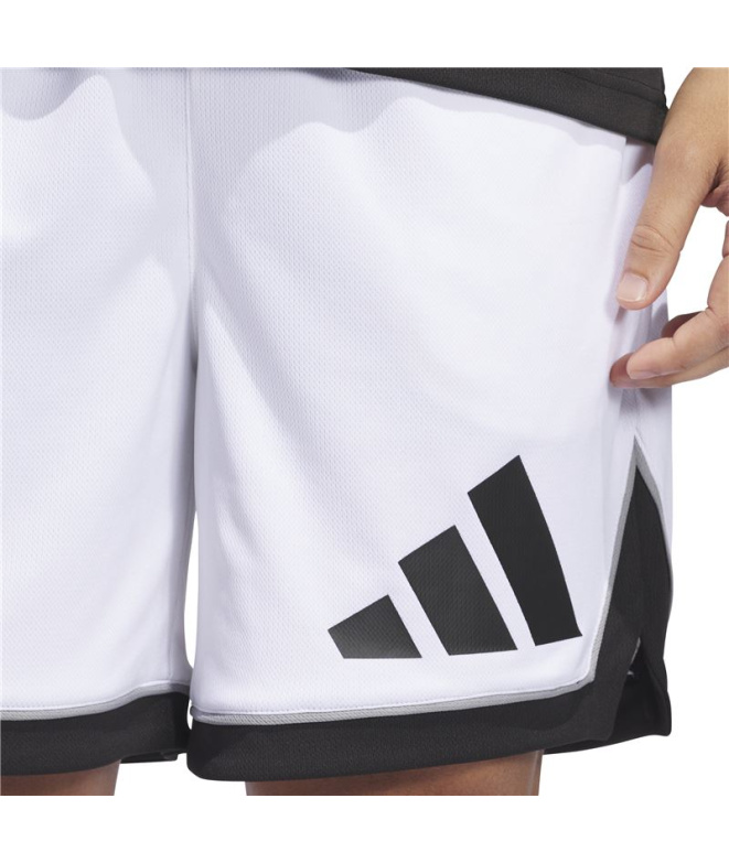 Calça Basquetebol Homem adidas Bos branca/preta