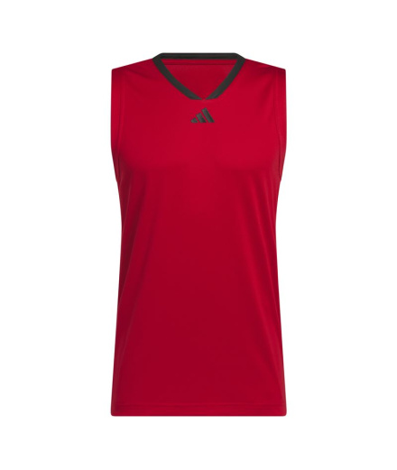 Camiseta de Baloncesto adidas 3 Bandas Hombre Rojo