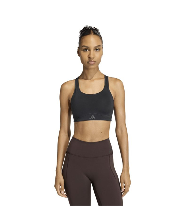 Sutiã esportivo Fitness Mulher adidas Hs, preto.