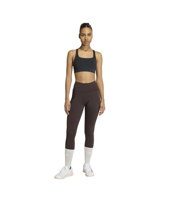 Sutiã esportivo Fitness Mulher adidas Hs, preto.