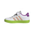 Sapatilhas Infantil adidas VL Court Buzz, branco nuvem/branco nuvem/verde semi-solar