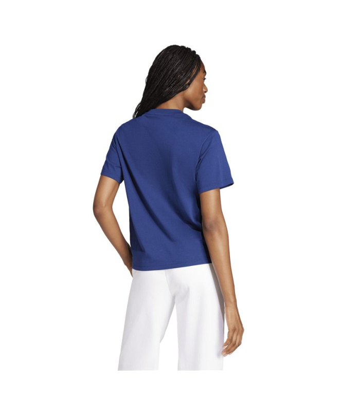 T-shirt Femme adidas 3 bandes Sj bleu foncé/blanc