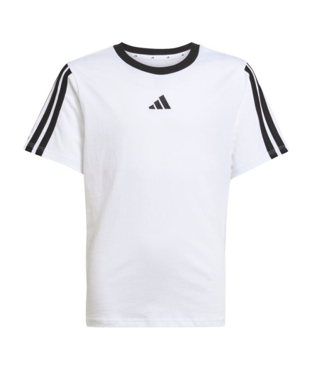 Camiseta adidas Jg 3 Stripes Bf Menina Camiseta branca/preta