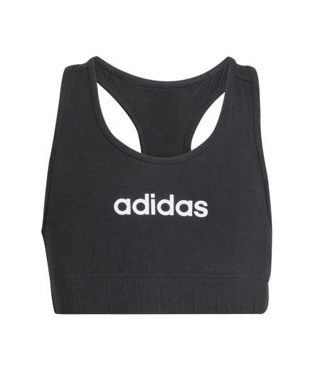 Top de sutiã adidas Jg Linear Menina , preto/branco