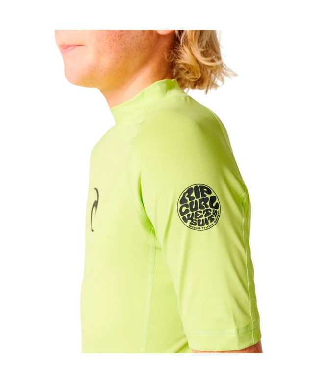 Lycra Rip Curl Waves UPF Manga Curta - Menino -...