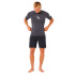 T- Rip Curl Waves UPF Perf manches courtes en lycra Homme gris anthracite