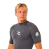 T- Rip Curl Waves UPF Perf manches courtes en lycra Homme gris anthracite
