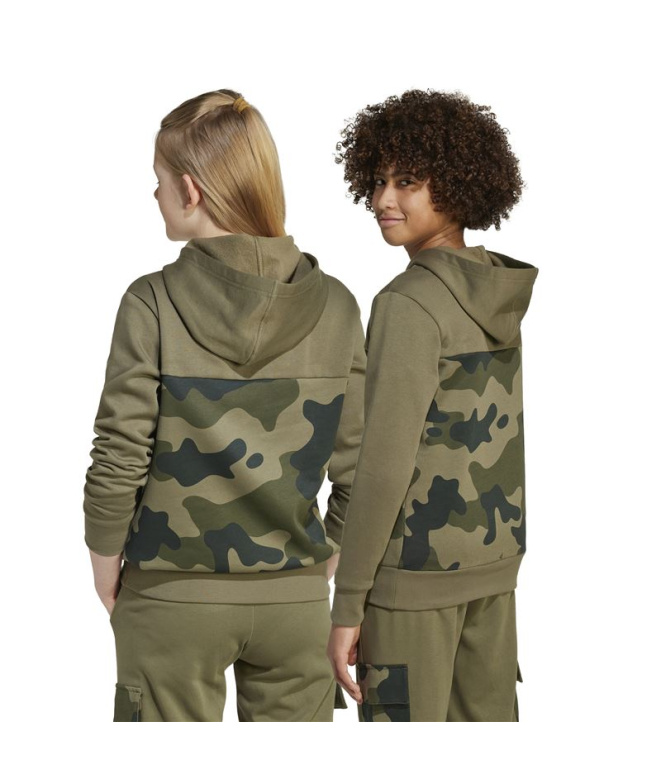 Sweat Enfant adidas Camo FL HD vert foncé