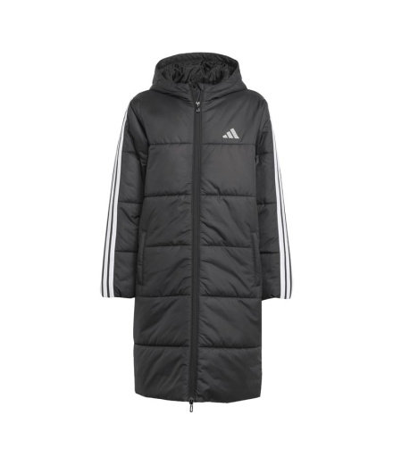 Abrigo adidas Long Coat Infantil Negro / Blanco