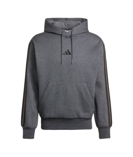 Moletom Homem adidas 3-Stripes FL HD cinza escuro/preto