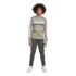 Conjunto de treino adidas 3-Stripes Tiberio Ts Infantil Guipla/Cinza/Grimet/Branco