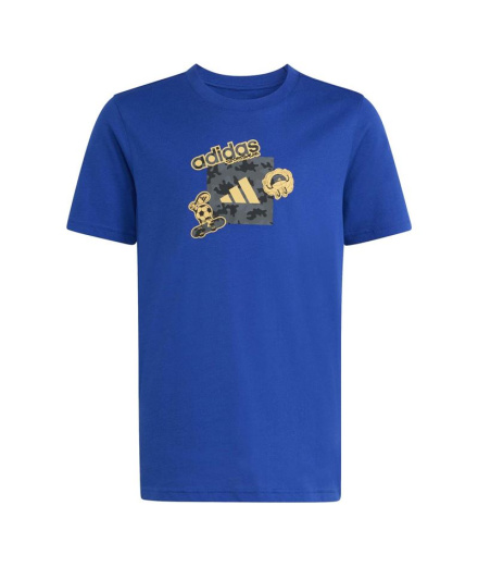 Camiseta Infantil azul adidas Camo Train