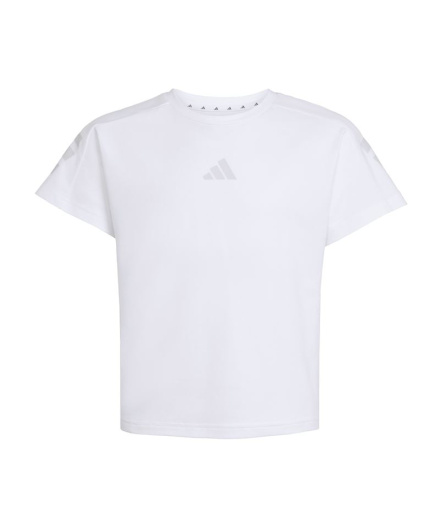T-shirt adidas Jg Fi 3 bandes Fille blanc/gris