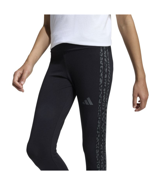 Collants adidas Jg An 3 bandes Fille , noir/blanc