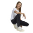 Collants adidas Jg An 3 bandes Fille , noir/blanc