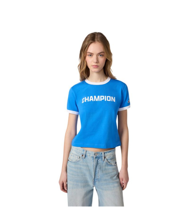 Camiseta Mulher Champion de gola redonda azul